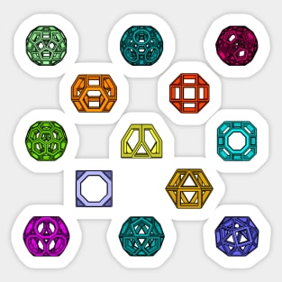 gmtrx Lawal v2 Skeletal Archimedean Solids color matrix 1 Sticker